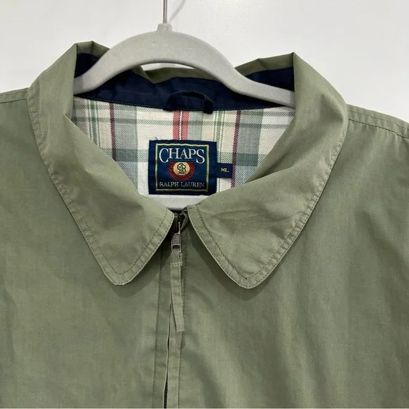 Ralph Lauren Men’s Chaps Jacket Size XL Olive green multicolor plaid lining - Picture 7 of 12